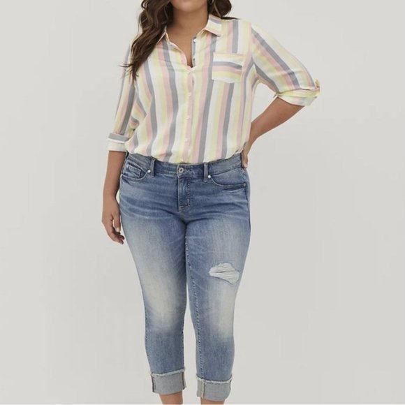 torrid Denim - Torrid Crop Boyfriend Vintage Stretch Jeans